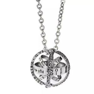 Silver tone globe interchangeable Necklace/ring